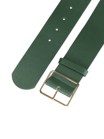 Allegra K- PU Leather Metal Pin Buckle Wide Belt