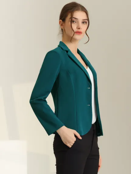 Allegra K- Blazer de costume extensible à col à revers