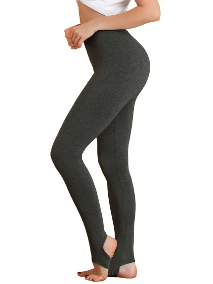 Allegra K - Solid Elastic Yoga Stirrup Leggings Pants