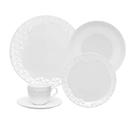 Oxford Mia Pearl 20 Pieces Dinnerware Set Service for 4