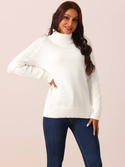 Allegra K - High Neck Casual Pullover Sweater