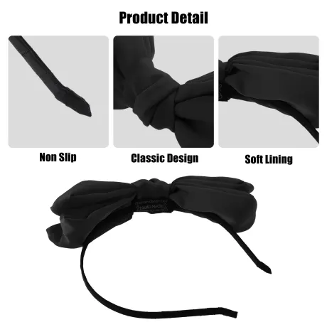 Unique Bargains - Satin Bow Knot Headband Fashion Hairband