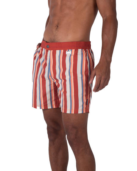 Coast Clothing Co. - Short de bain à rayures Tabasco