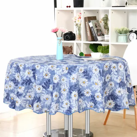 PiccoCasa- Seamless Waterproof Vinyl Round Tablecloth 60" Dia