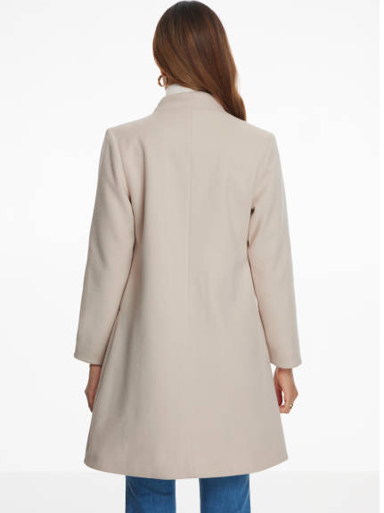 Allegra K - Stand Neck Single Breasted Pea Coat