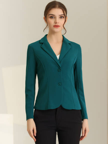 Allegra K- Lapel Collar Stretchy Jacket Suit Blazer