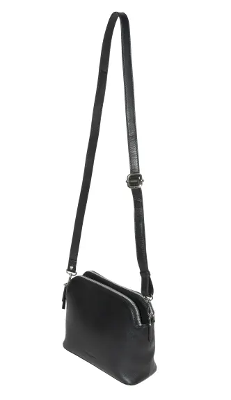 Club Rochelier Leather Double Zipper Crossbody