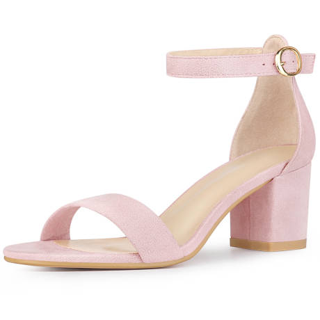 Allegra K - Summer Open Toe Ankle Strap Heeled Sandals