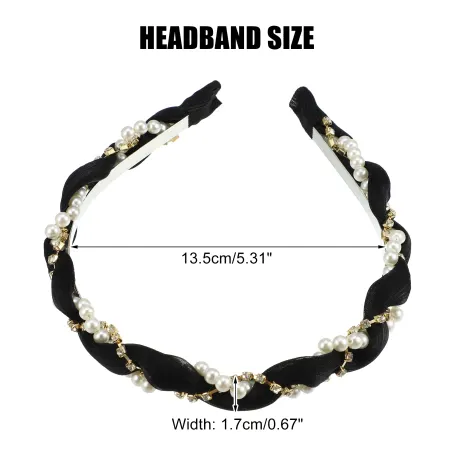 Unique Bargains - Rhinestone Faux Pearl Headband