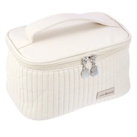 Unique Bargains - Grand sac de maquillage de voyage en cuir PU pour brosses et articles de toilette