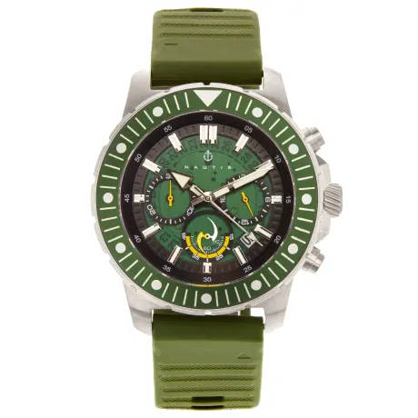 Nautis - Caspian Chronograph Strap Watch w/Date - Olive