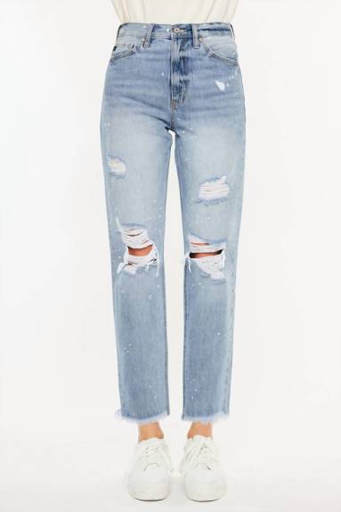 KanCan Oceane Paint Splatter Straight Jeans