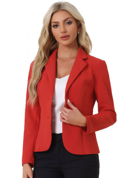 Allegra K- Lapel Collar Stretchy Jacket Suit Blazer