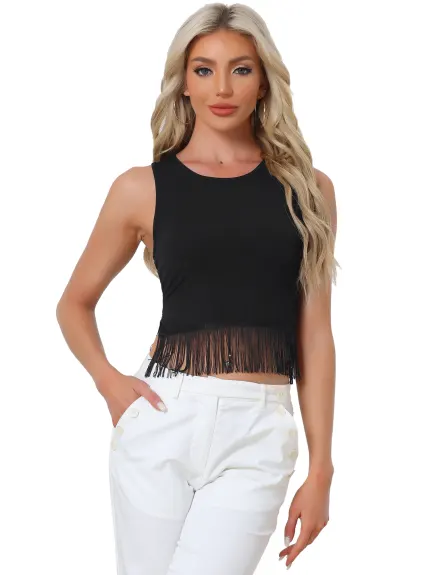 Allegra K- Ribbed Knit Crop Tops