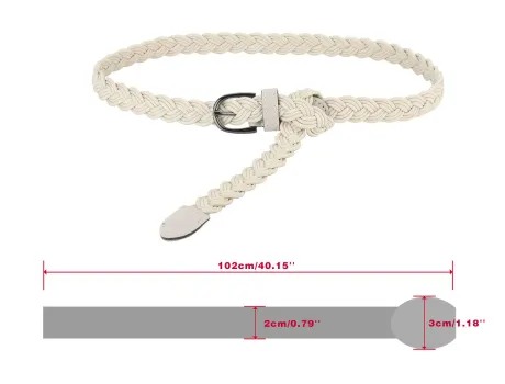 Allegra K - Ceinture réglable en simili cuir à corde tressée fine