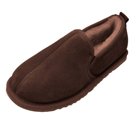 Eastern Counties Leather - Mens Sheepskin Lined Soft Suede Sole Slippers