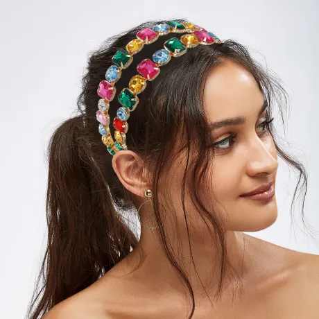 Unique Bargains - Colorful Faux Crystal Hairband