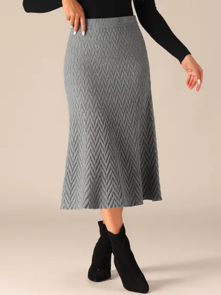 Allegra K - Stretchy Sweater A-Line Midi Skirt