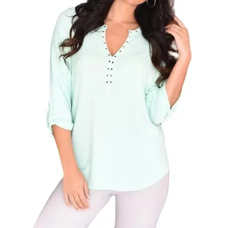 french kyss - Emma Grommet V-Neck Kashmira Top