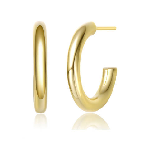 Rachel Glauber 14K Gold Plated Open Hoop Earrings