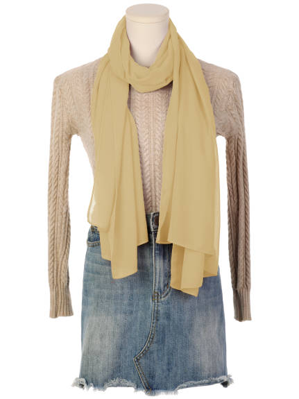 Allegra K- Solid Chiffon Sheer Long Scarf