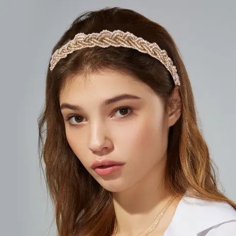 Unique Bargains - Crisscross Beaded Headband