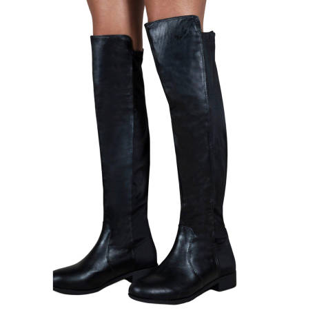 Where's That From - Womens/Ladies Diem PU Pull-On Knee-High Boots