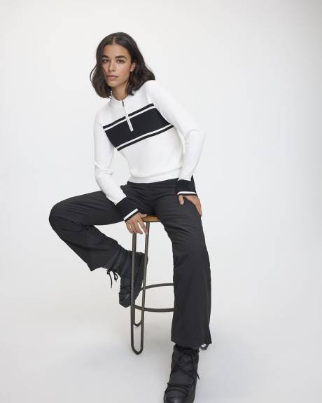 Long-Sleeve Crew-Neck Sweater with Half-Zip - Hyba