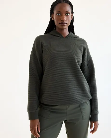 Hooded Pullover with Adjustable Hem - Hyba