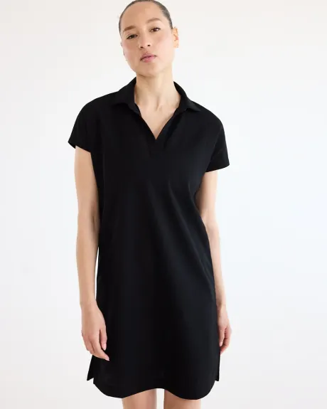 Short-Sleeve Polo Piqué Dress - Hyba