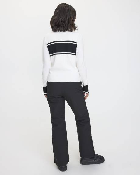 Long-Sleeve Crew-Neck Sweater with Half-Zip - Hyba