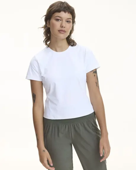 Short-Sleeve Crew-Neck Ribbed Tee - Hyba