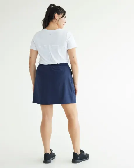 Stretch Mixed-Media Skort - Hyba