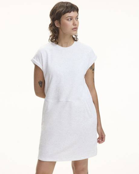 Extended-Sleeve Crew-Neck Dress with Pockets - Hyba