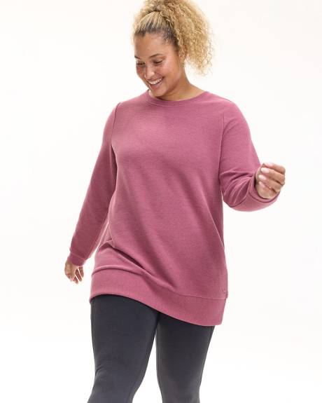 Long-Sleeve Crew-Neck Ottoman-Knit Tunic - Hyba