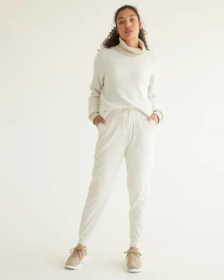 Pantalon jogger en tricot ottoman en velours - Hyba