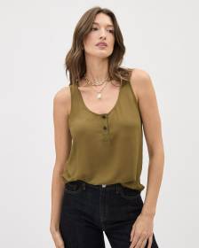 Blouse Sans Manches à Col en U