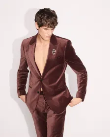 Slim-Fit Velvet Suit Blazer