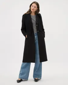 Fitted Long Twill Coat