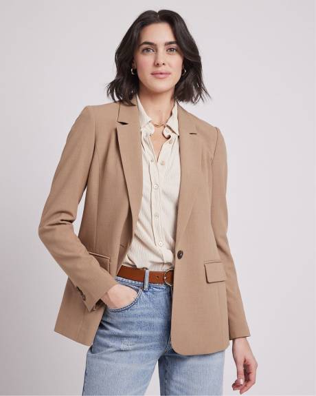 Veston Ample à Boutonnage Simple Beige