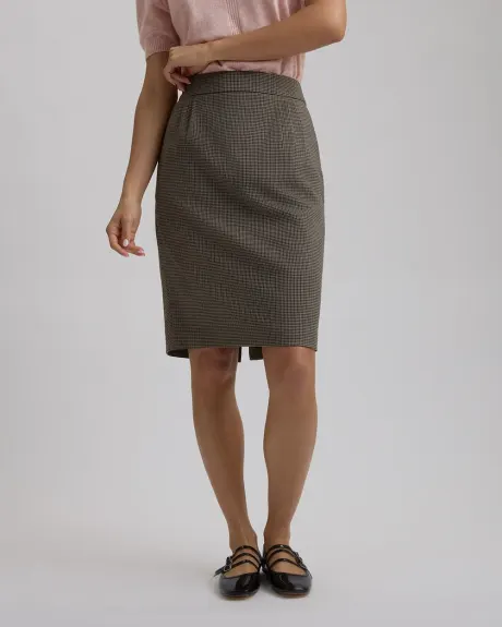 Houndstooth Pencil Skirt