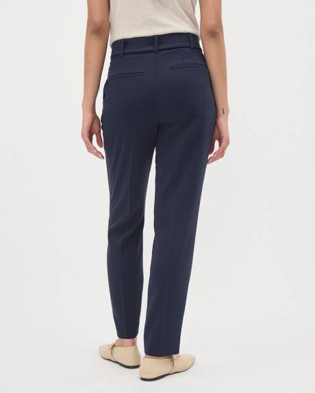 Tapered-Leg High-Rise Ankle Pant with Belt