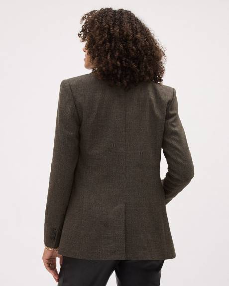 Tweed One-Button Blazer