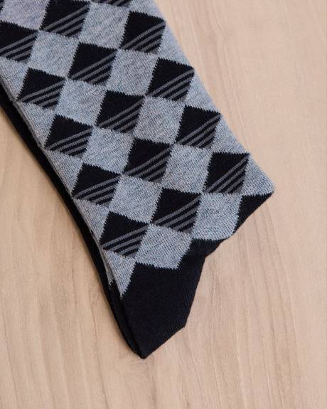 Navy Argyle Socks