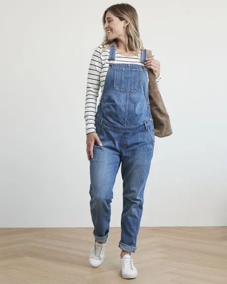 Medium Wash Denim Overalls - Thyme Maternity