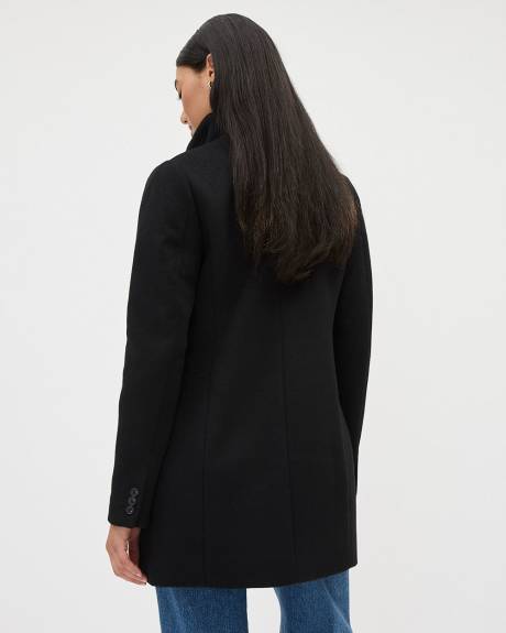 Manteau Classique en Laine à Col Haut