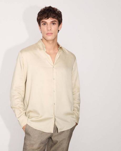 Regular-Fit Sateen Dress Shirt