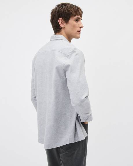 Chemise à Coupe Étroite en Sergé Brossé