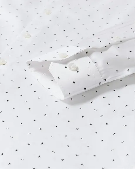 Slim-Fit Dress Shirt with Micro Geo Print