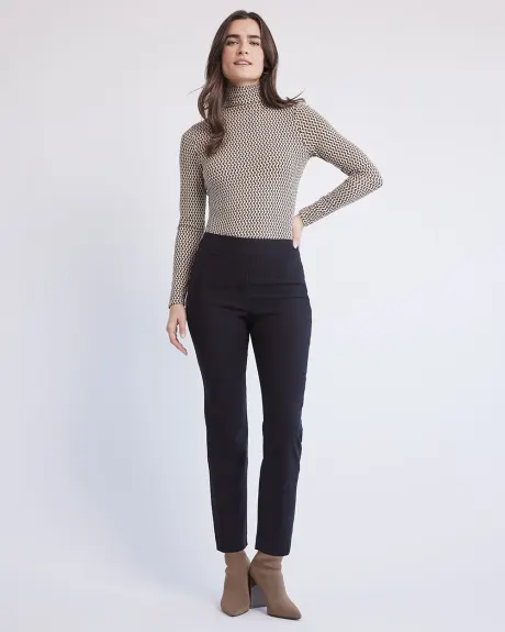 Fitted Long-Sleeve Mock-Neck Tee